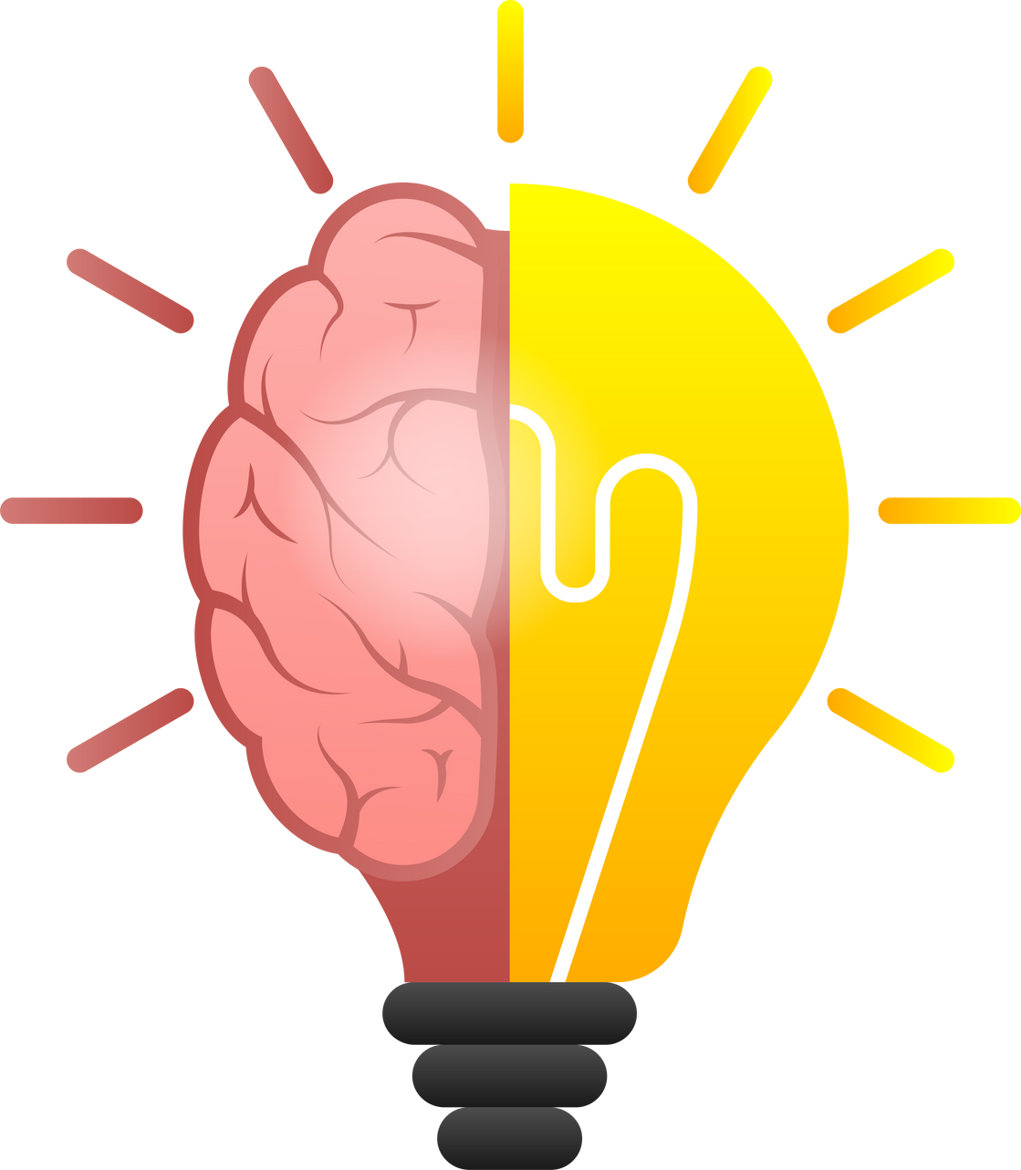 Idea brain. Creative thinking. Idea, solution. Positive, mot